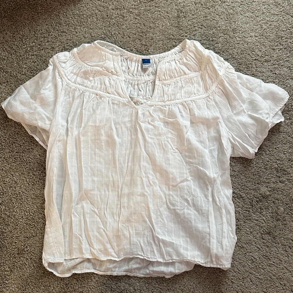 GAP White Short Sleeve Blouse